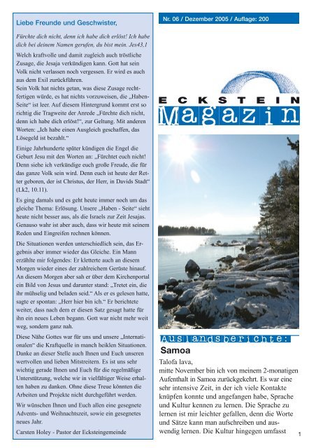 Magazin Nr. 06 - Horizonte Weltweit eV Eckstein