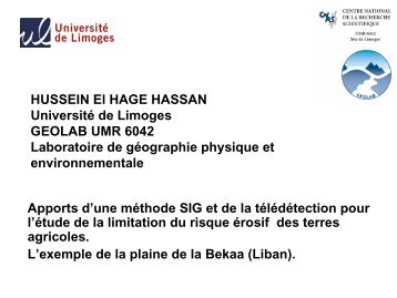 El HAGE HASSAN HUSSEIN Université de Limoges GEOLAB UMR ...