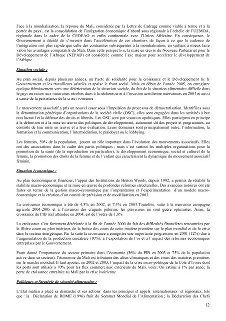 PROGRAMME NATIONAL DE SECURITE ALIMENTAIRE (PNSA) de ...