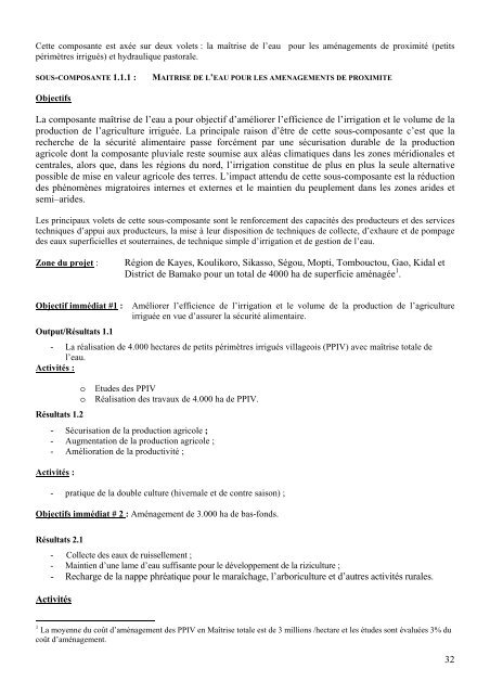 PROGRAMME NATIONAL DE SECURITE ALIMENTAIRE (PNSA) de ...