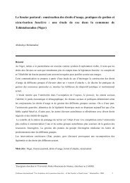 Le foncier pastoral : construction des droits d'usage, pratiques ... - Ird