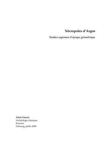 2009-Archéo-Argos, Tombes argiennes d'époque géométrique