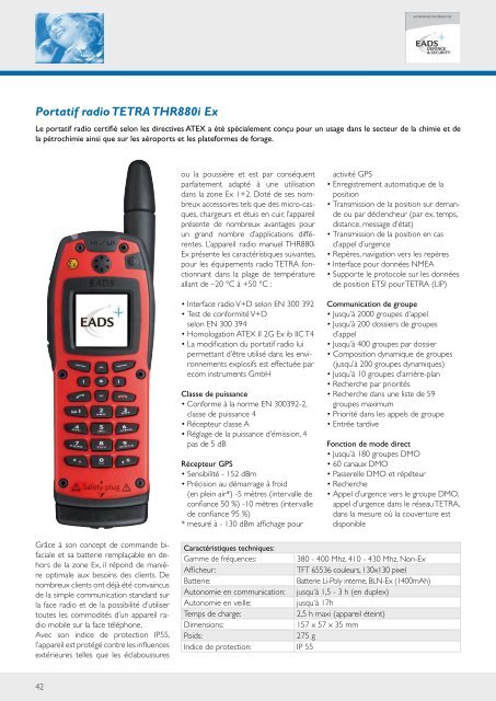 Portatif radio TETRA THR880i Ex - Ecom instruments