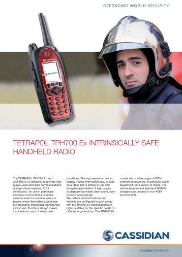 TETRAPOL TPH700 Ex intrinsically safe handheld radio