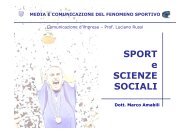 SPORT e SCIENZE SOCIALI - Facoltà di Scienze della ...