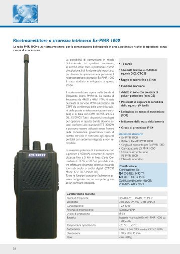 Accessori per ricetrasmettitore a sicurezza intrinseca Ex-PMR 1000