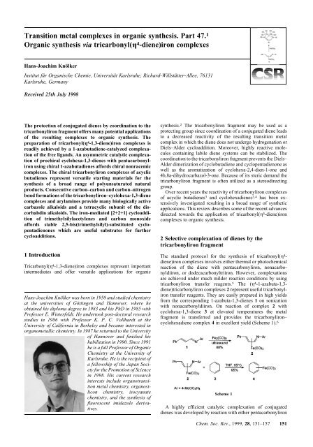 Transition metal complexes in organic synthesis. Part 47