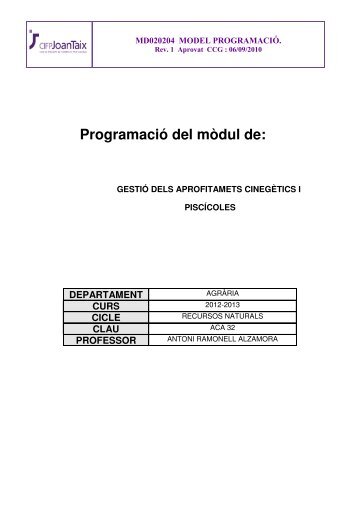 aca32 - tècnic superior en gestió i org. de - CIFP JOAN TAIX