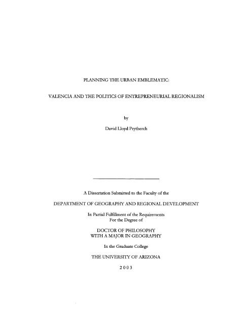 university of arizona phd dissertations