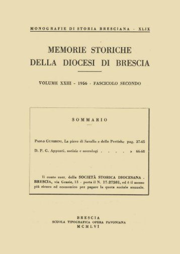 XXIII (1956) Monografie di storia bresciana, 49 ... - Brixia Sacra