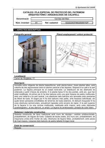 catàleg i pla especial de protecció del patrimoni arquitectònic i ...