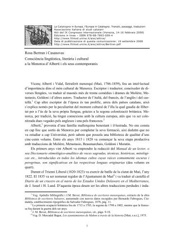 Rosa Bertran i Casanovas Consciència lingüística, literària i cultural ...