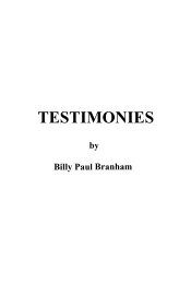 Testimonies by Billy Paul Branham - Amazon Web Services