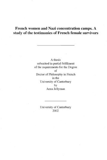 French women and Nazi concentration camps - University of ...