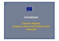 TESTIMONIES Erasmus Mundus Students, Alumni and Scholars from