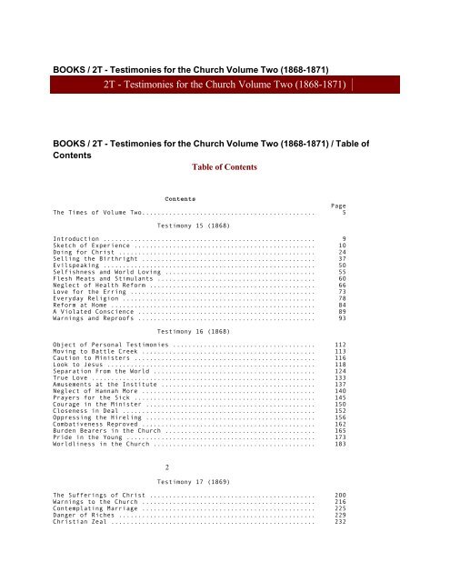 Welcome 2 da Chuurch Vol.2 [213] FLY 12” Testimonies for the Church, Vol. 2 -- Ellen G. White - CRCBMedia!!