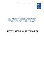 SUCCESS STORIES & TESTIMONIES - UNDP in Lebanon
