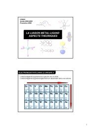 LA LIAISON METAL-LIGAND ASPECTS THEORIQUES