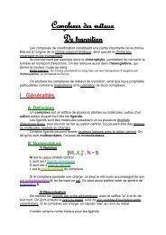 Complexes des métaux De transition - Chez