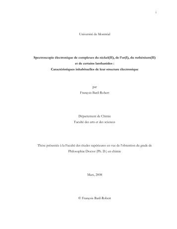 Spectroscopie électronique de complexes du nickel(II)