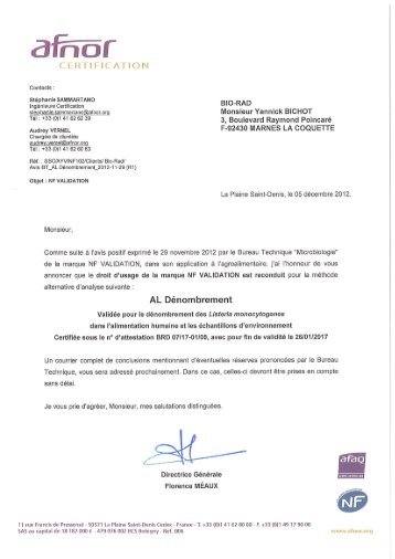 Attestation BRD 07-17 01-09 (fr) - AFNOR Validation