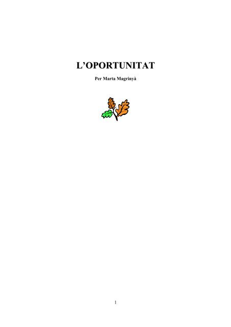 L'OPORTUNITAT - Novelaonline.com