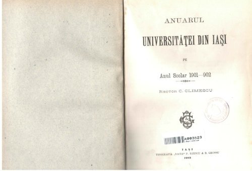 Anuarul Universitatii din Iasi 1901-1902