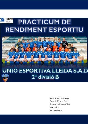 Pràcticum de Rendiment –Unió Esportiva Lleida S.A.D