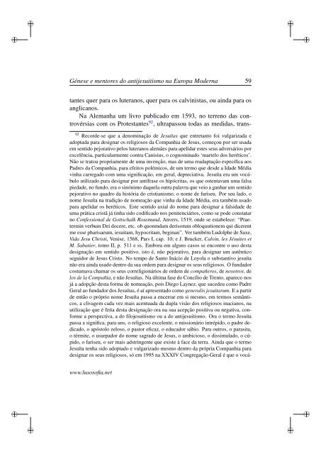 Génese e mentores do antijesuitismo na Europa Moderna - LusoSofia