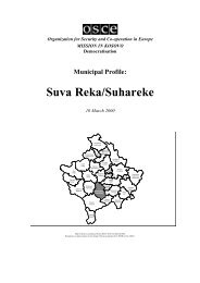 Municipal Profile: Suva Reka/Suhareke