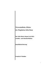 Wirtschaftliche Effekte des Flughafens Köln Bonn - Technische ...