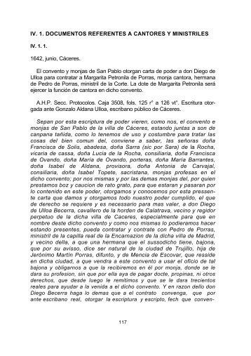 IV. 1. Documentos referentes a cantores y ministriles - Nuestra música