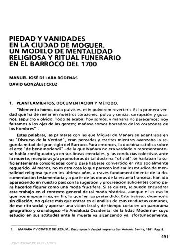 piedad y vanidades un modelo de mentalidad religiosa y ritual ...