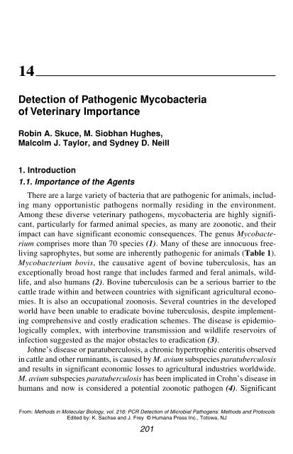 PCR Detection of Microbial Pathogens PCR Detection of Microbial ...