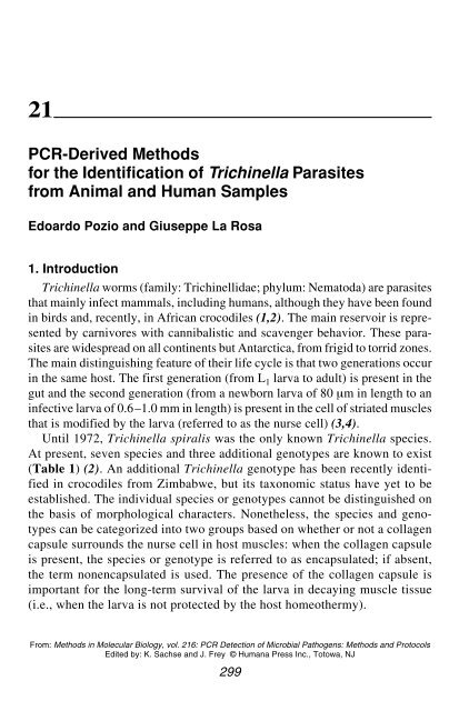 PCR Detection of Microbial Pathogens PCR Detection of Microbial ...