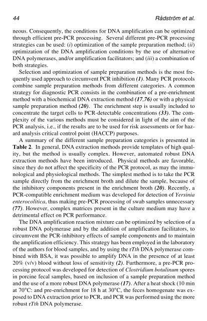 PCR Detection of Microbial Pathogens PCR Detection of Microbial ...