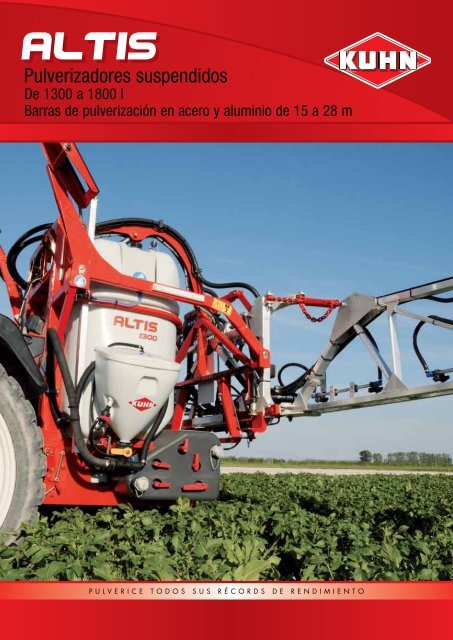 ALTIS Pulverizadores suspendidos de 1300 a 1800 l - Kuhn