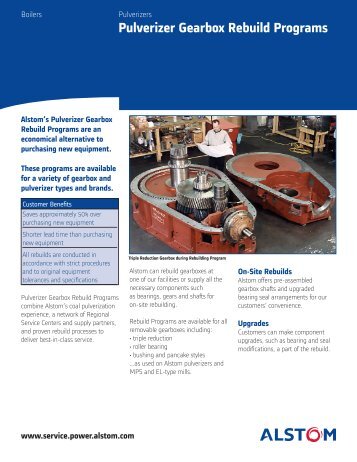 Pulverizer Gearbox Rebuild Programs - APComPower, Inc.