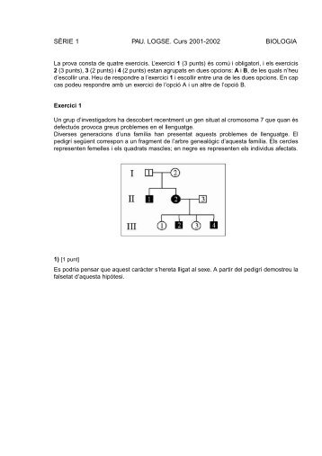 SÈRIE 1 PAU. LOGSE. Curs 2001-2002 BIOLOGIA - Institut Pere ...