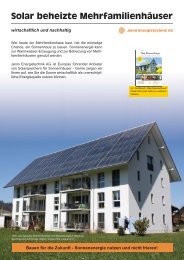 Solar beheizte Mehrfamilienhäuser - Jenni Energietechnik AG