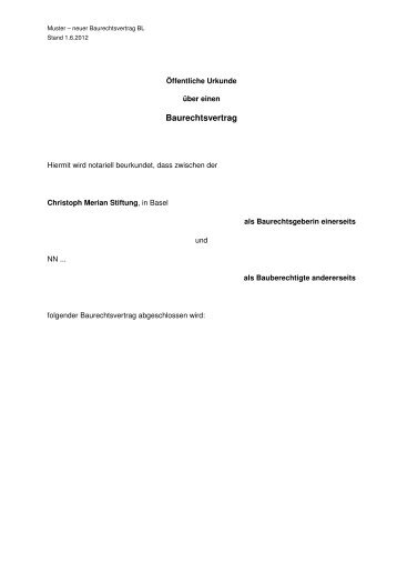 Musterbaurechtsvertrag BL  Stand 01.06.2012 - sitesystem