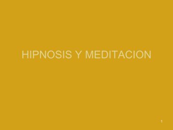 HIPNOSIS Y MEDITACION