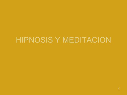 HIPNOSIS Y MEDITACION