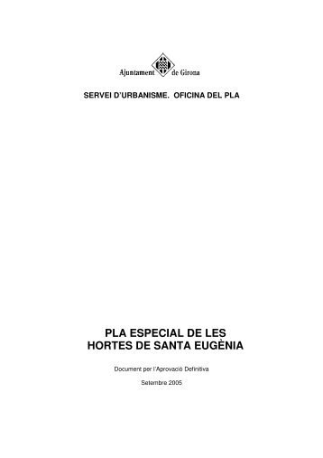 pla especial de les hortes de santa eugènia - Ajuntament de Girona