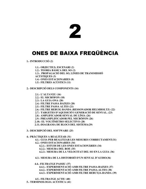 ONES DE BAIXA FREQÜÈNCIA - La Salle