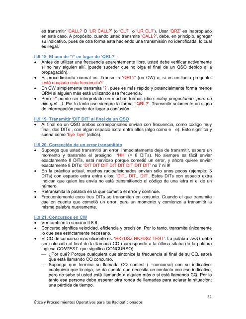 ética y procedimientos operativos para los radioaficionados - LU1DMA