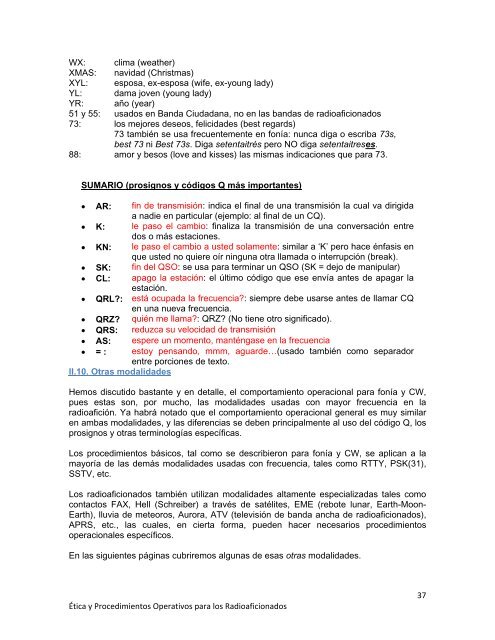 ética y procedimientos operativos para los radioaficionados - LU1DMA