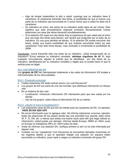 ética y procedimientos operativos para los radioaficionados - LU1DMA