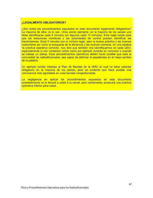 ética y procedimientos operativos para los radioaficionados - LU1DMA