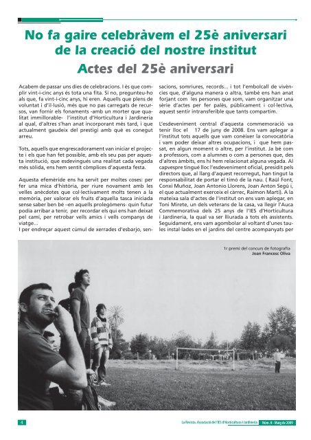 La Revista - Maig 2009 - Institut Horticultura i Jardineria de Reus.